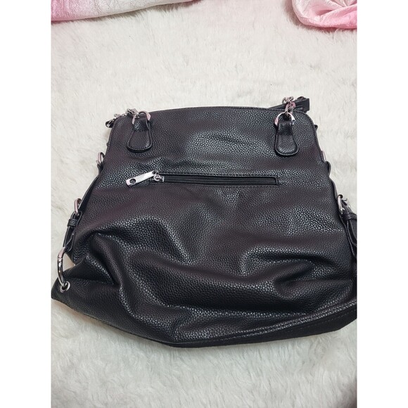 Boho Flower Blue Rhinestone Covered Floral Pattern Handbag Purse - Picture 5 of 9